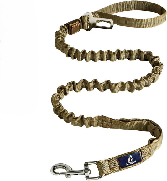 Heavy Duty Bungee Dog Leash for Medium Large Breed Dogs, No Pull for Shock Absorption with Car Seat Belt, 2 Padded Handles 4.5FT 6FT Training Dog Leash